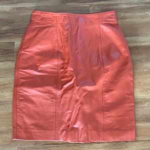Vintage 1990s Y2K CHIA Wilson’s leather suede orange 🍊 leather mini skirt sz 4
